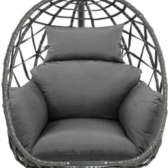CTLAMK front view of grey egg chair cushion showing full coverage and comfort