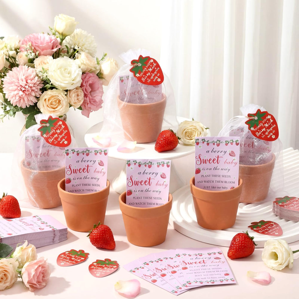 Ctosree miniature plastic pot and thank-you card showing durable keepsake