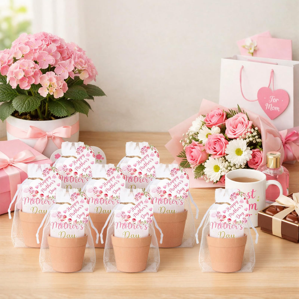 Ctosree organza bag holding pot and card, attractive gift presentation
