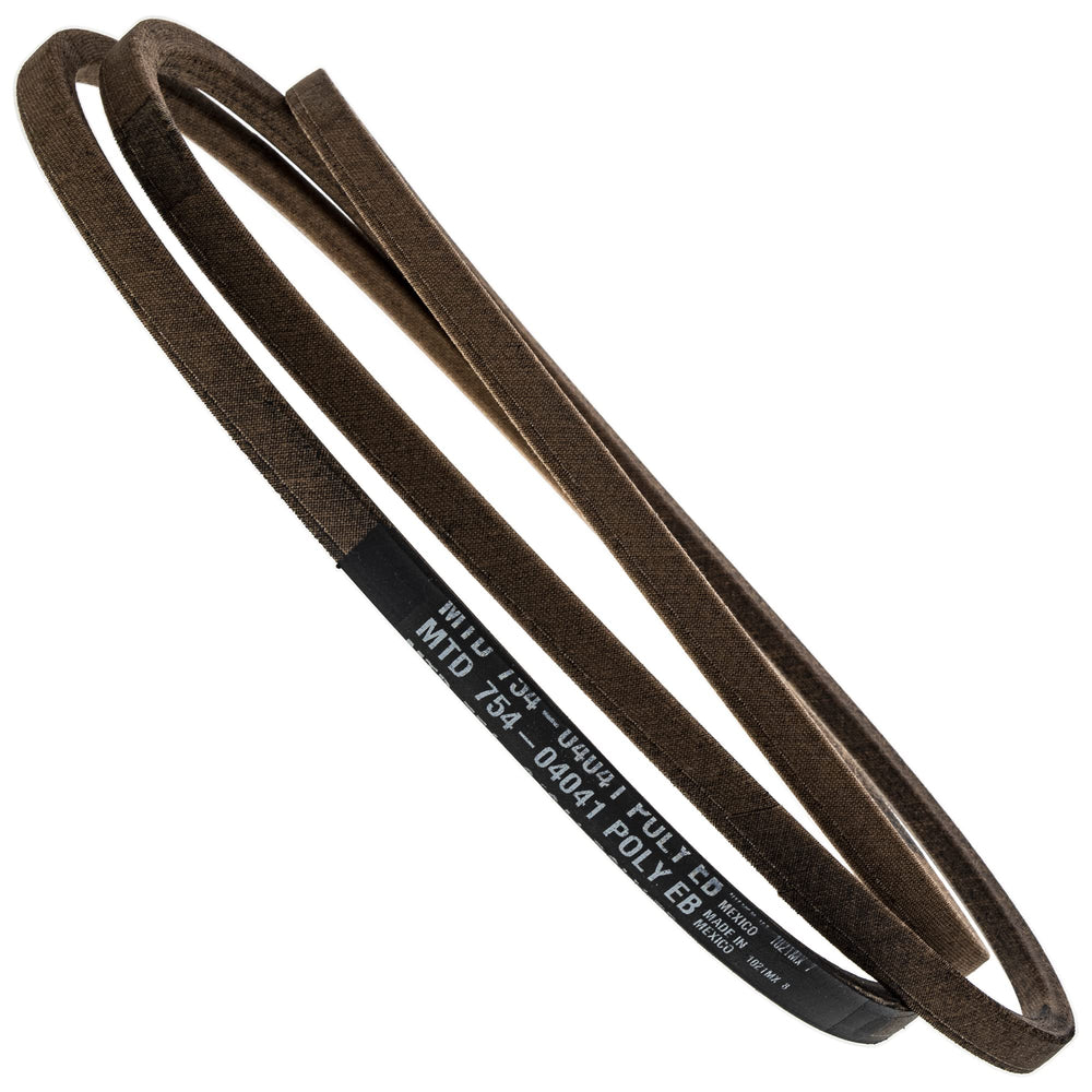 CUB CADET belt beside a ruler showing length for easy compatibility check