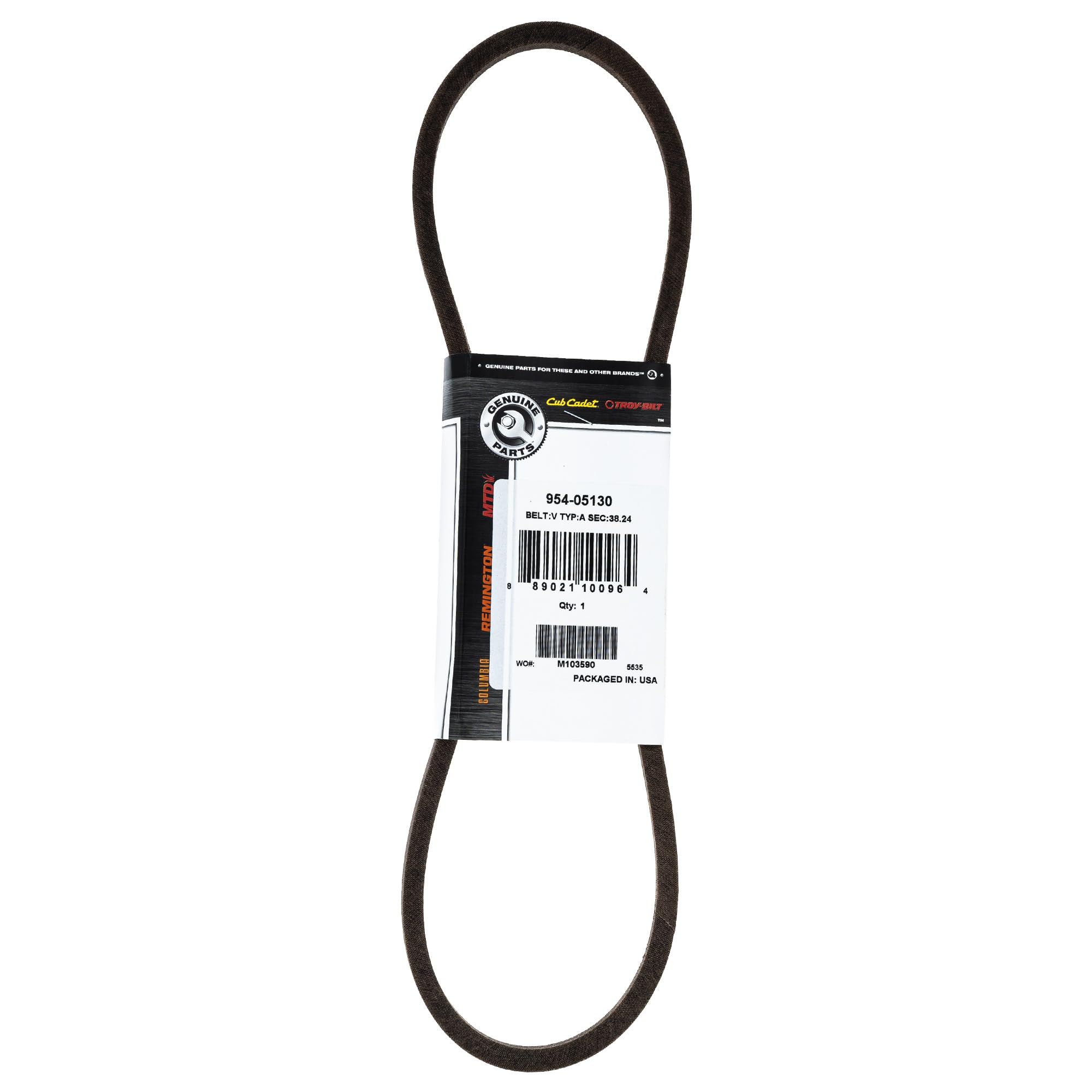 CUB CADET deck belt front packaging showing OEM part number for correct fit