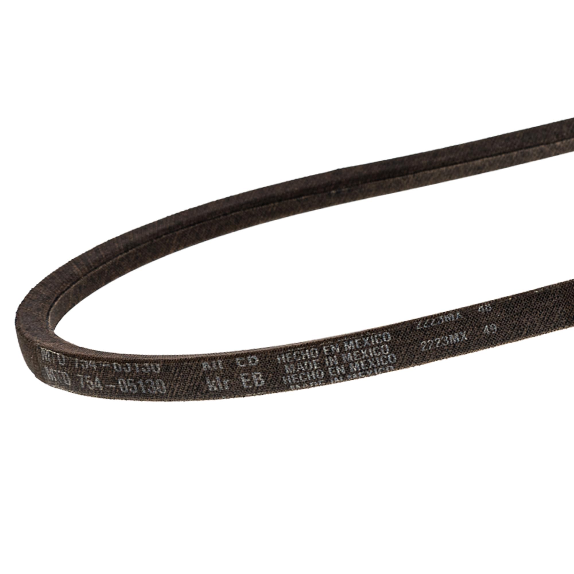 CUB CADET belt next to ruler and label confirming exact OEM length and fit