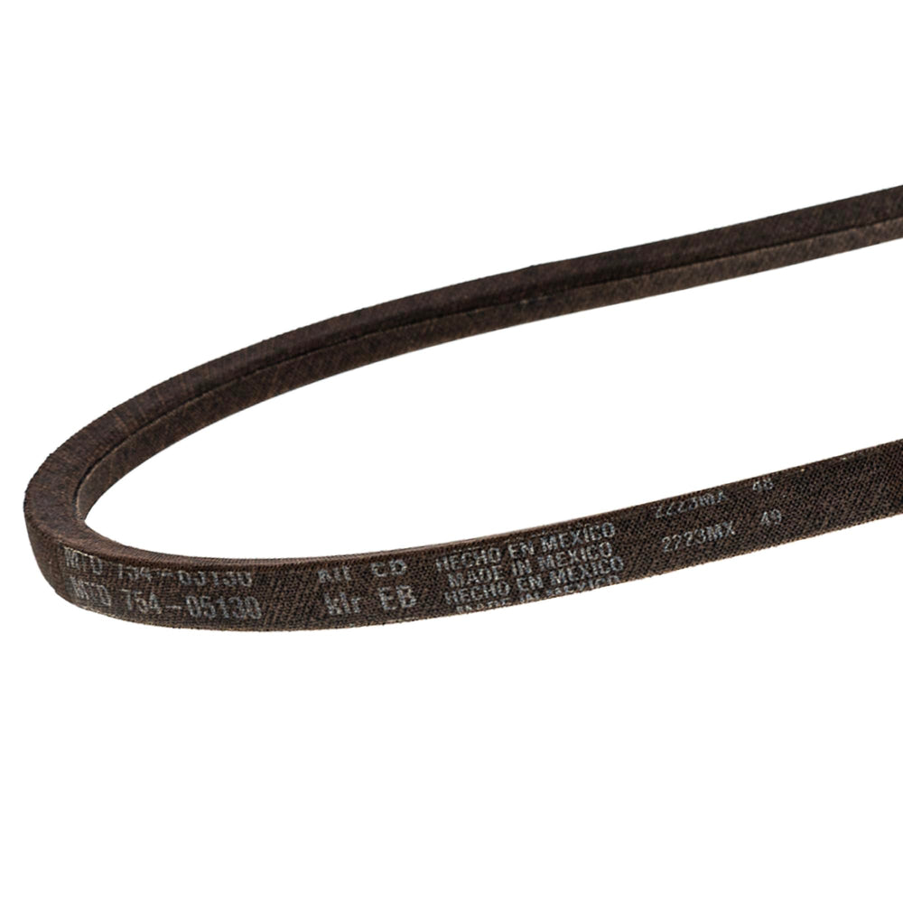 CUB CADET belt next to ruler and label confirming exact OEM length and fit