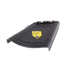 CUB CADET front view of deck chute assembly showing exact OEM fit and protective discharge