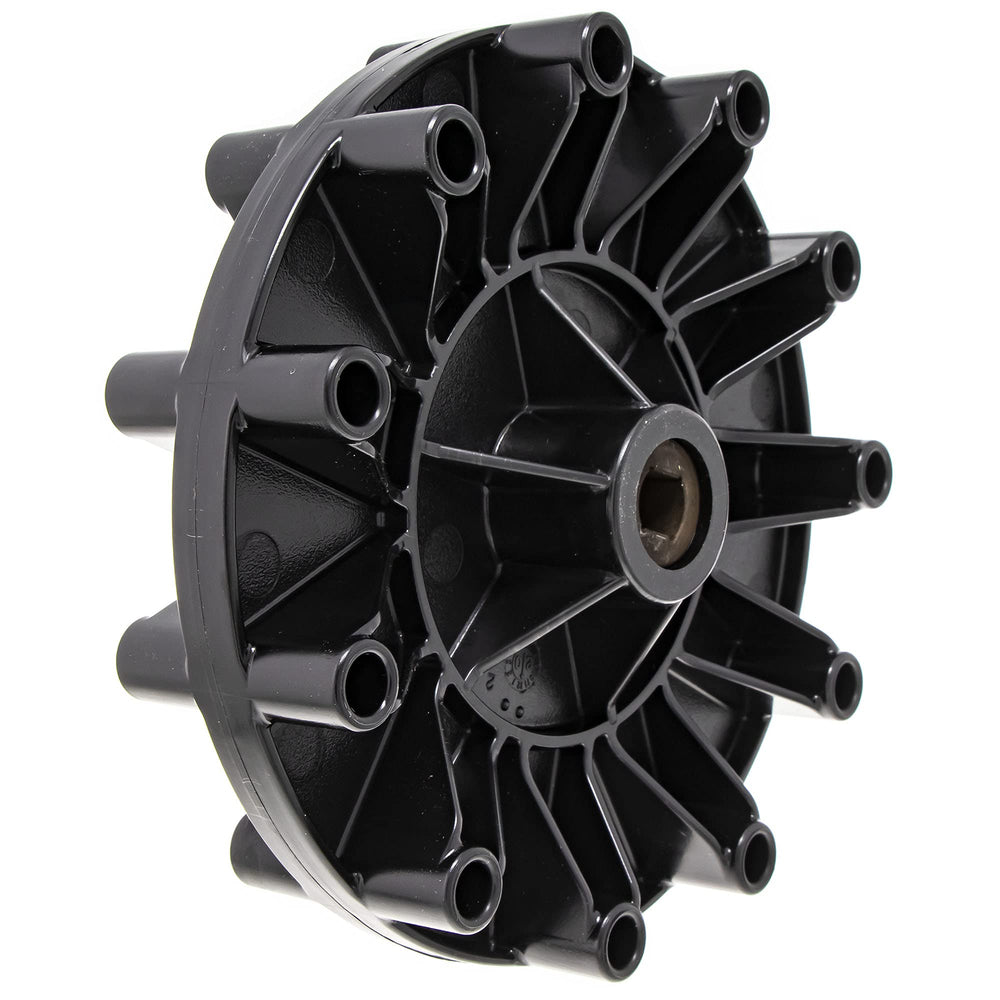 CUB CADET close-up of drive wheel teeth and hub detail for improved track engagement