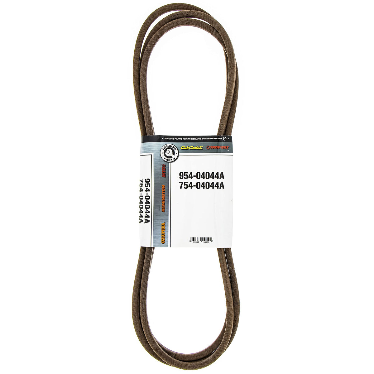CUB CADET front packaging of deck drive belt showing OEM part number and clear fit info