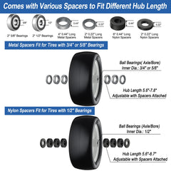 Cubesprings bearing and adapter kit laid out, simplifies fitting multiple hub sizes