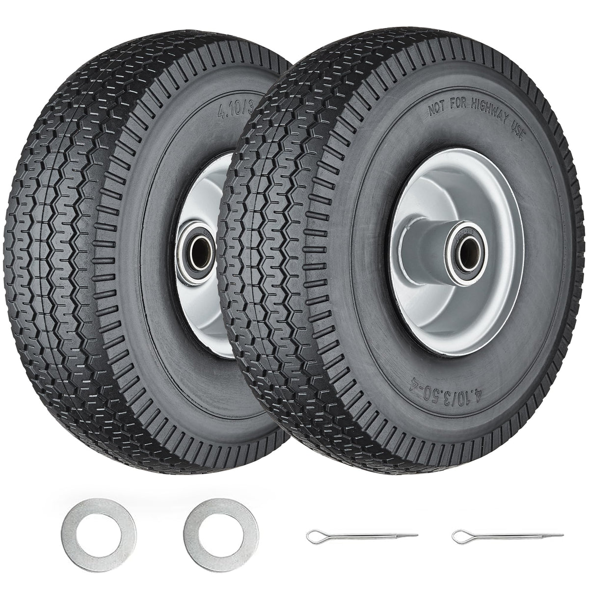 Cubesprings front view of 10-inch tire and welded rim showing ready-to-install benefit
