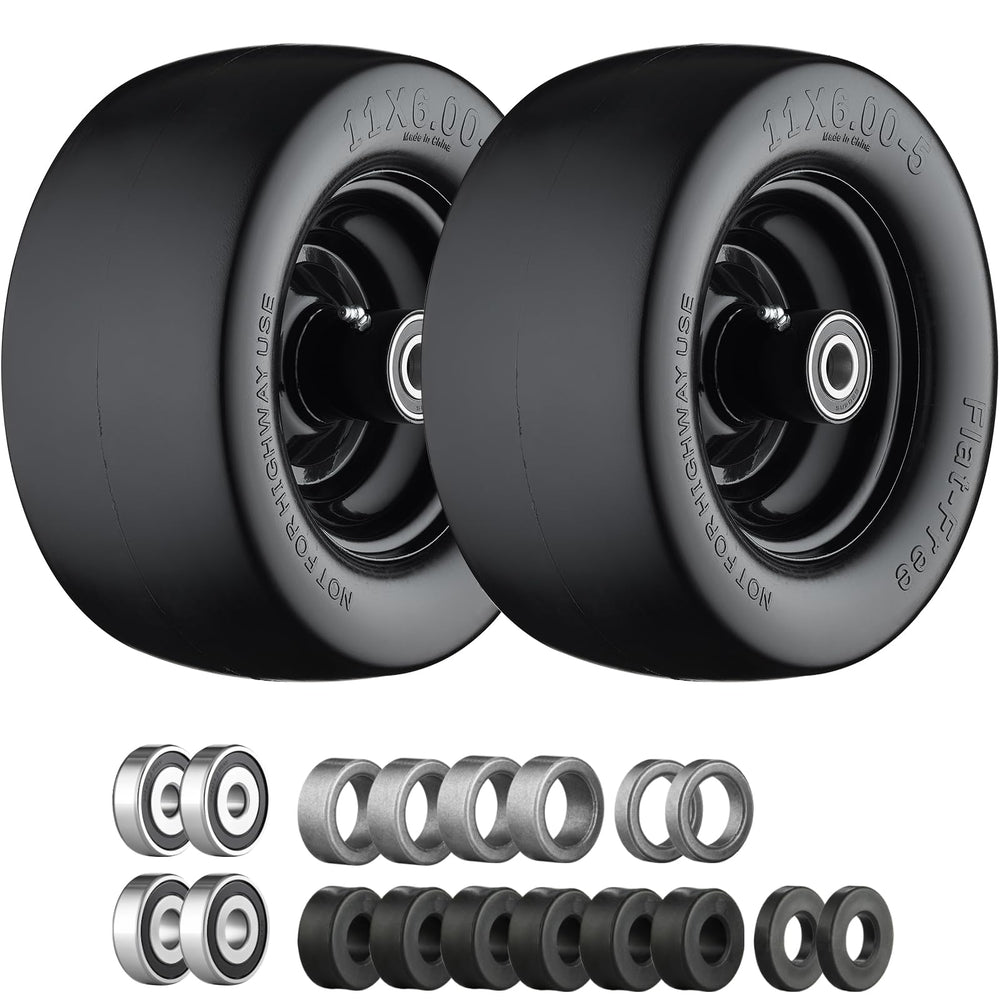 Cubesprings front packaging view showing two flat free tires and benefits