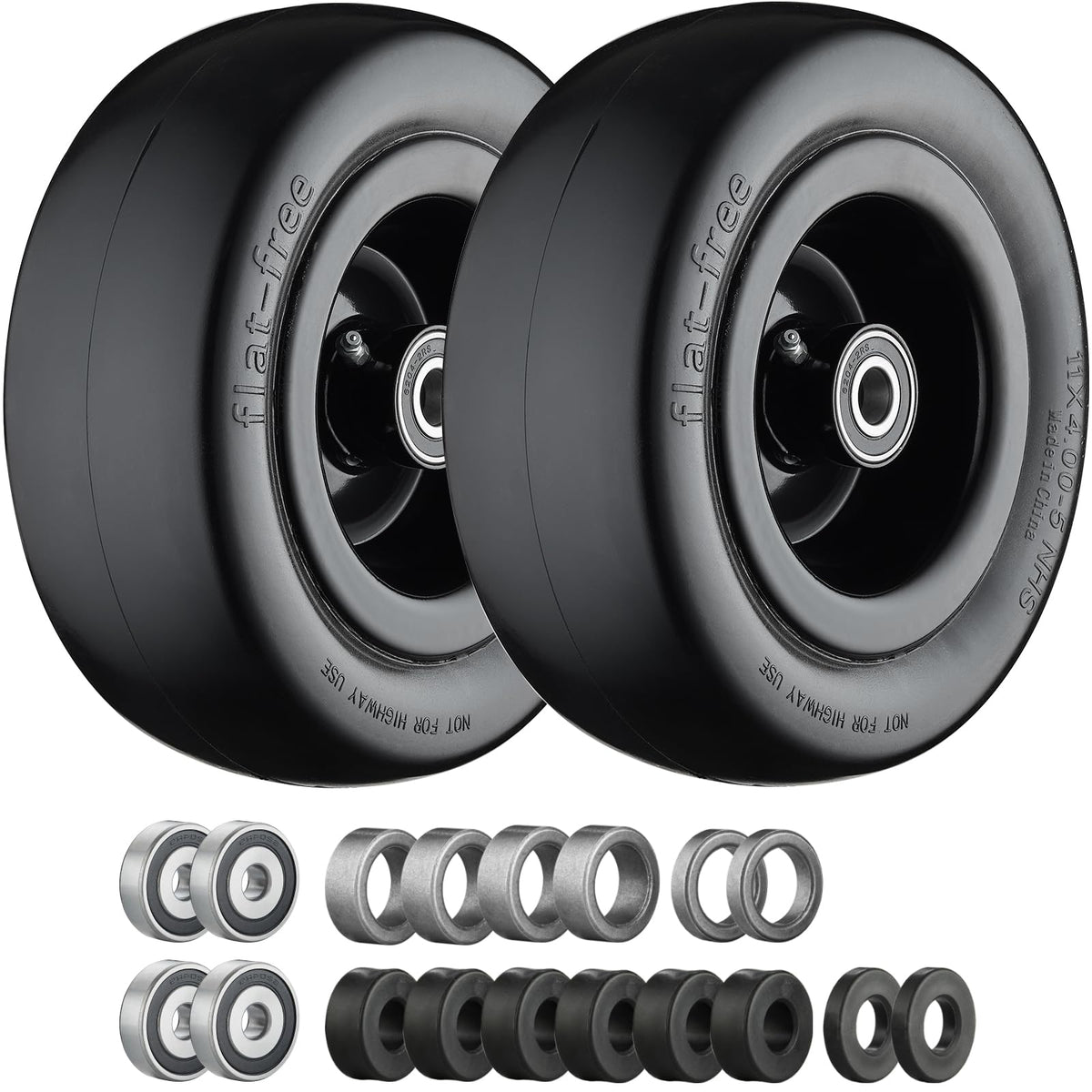 Cubesprings front view of two assembled wheels showing ready-to-install benefit