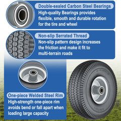 Cubesprings wheel fitted to garden cart illustrating maintenance-free use benefit
