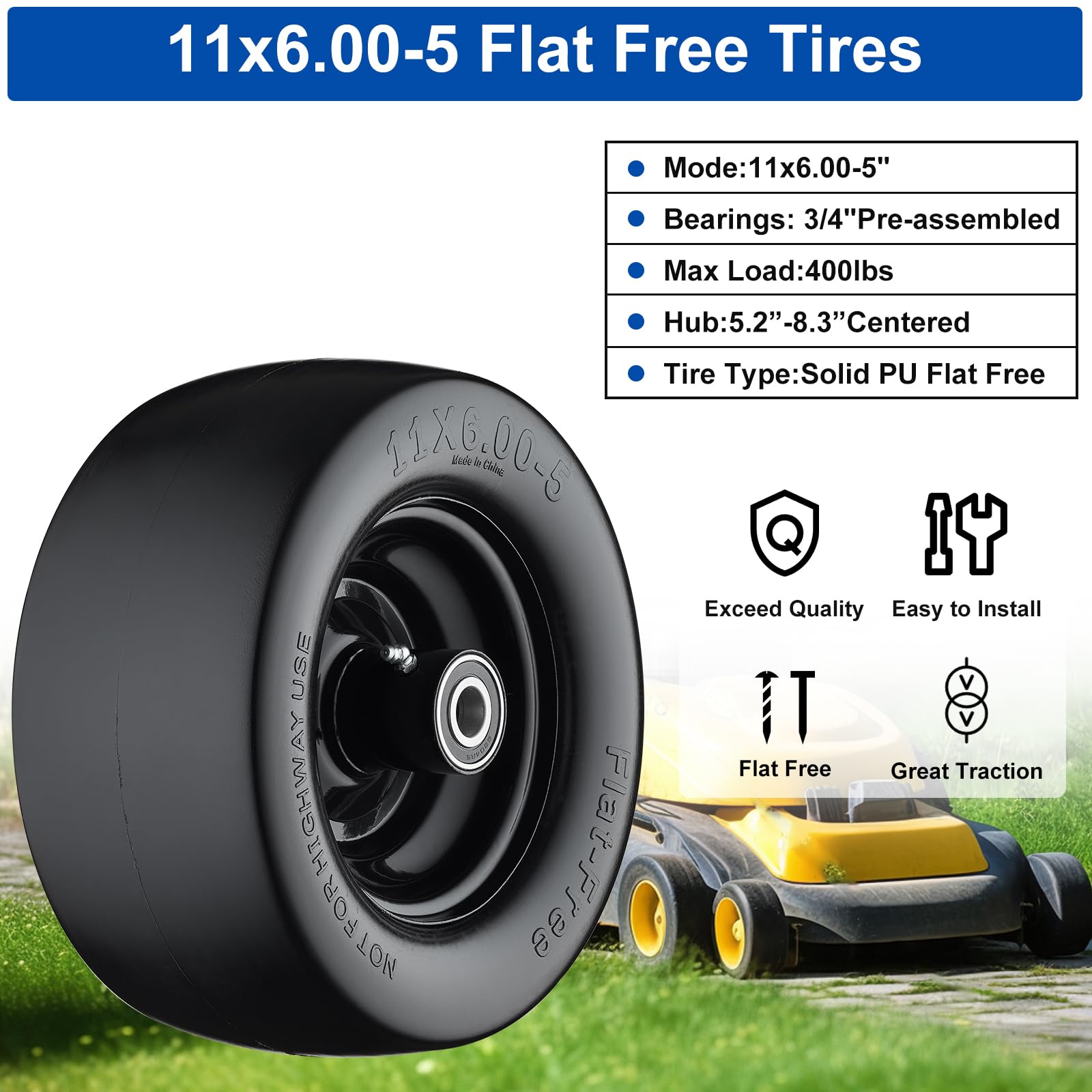 Cubesprings installed on zero-turn mower demonstrating puncture-free operation