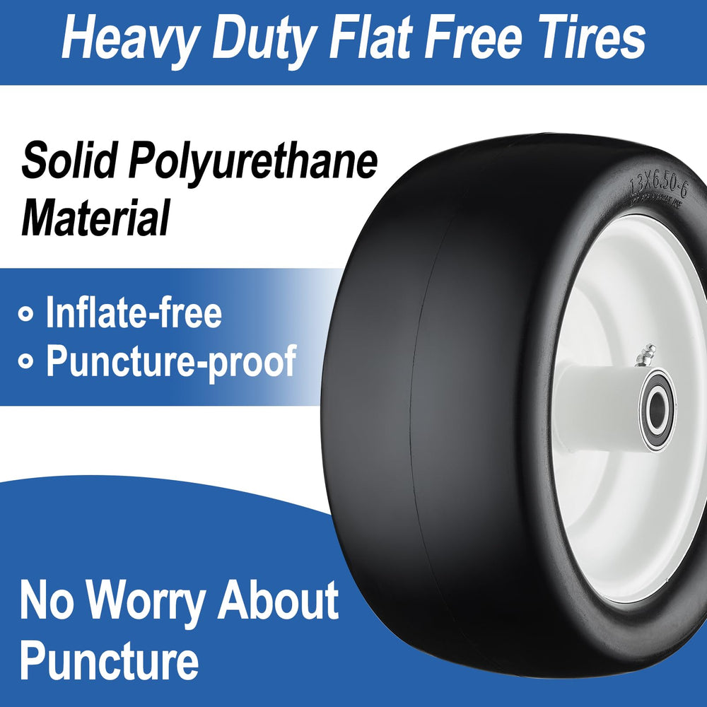Cubesprings wheel on garden tractor in yard, delivers maintenance-free operation