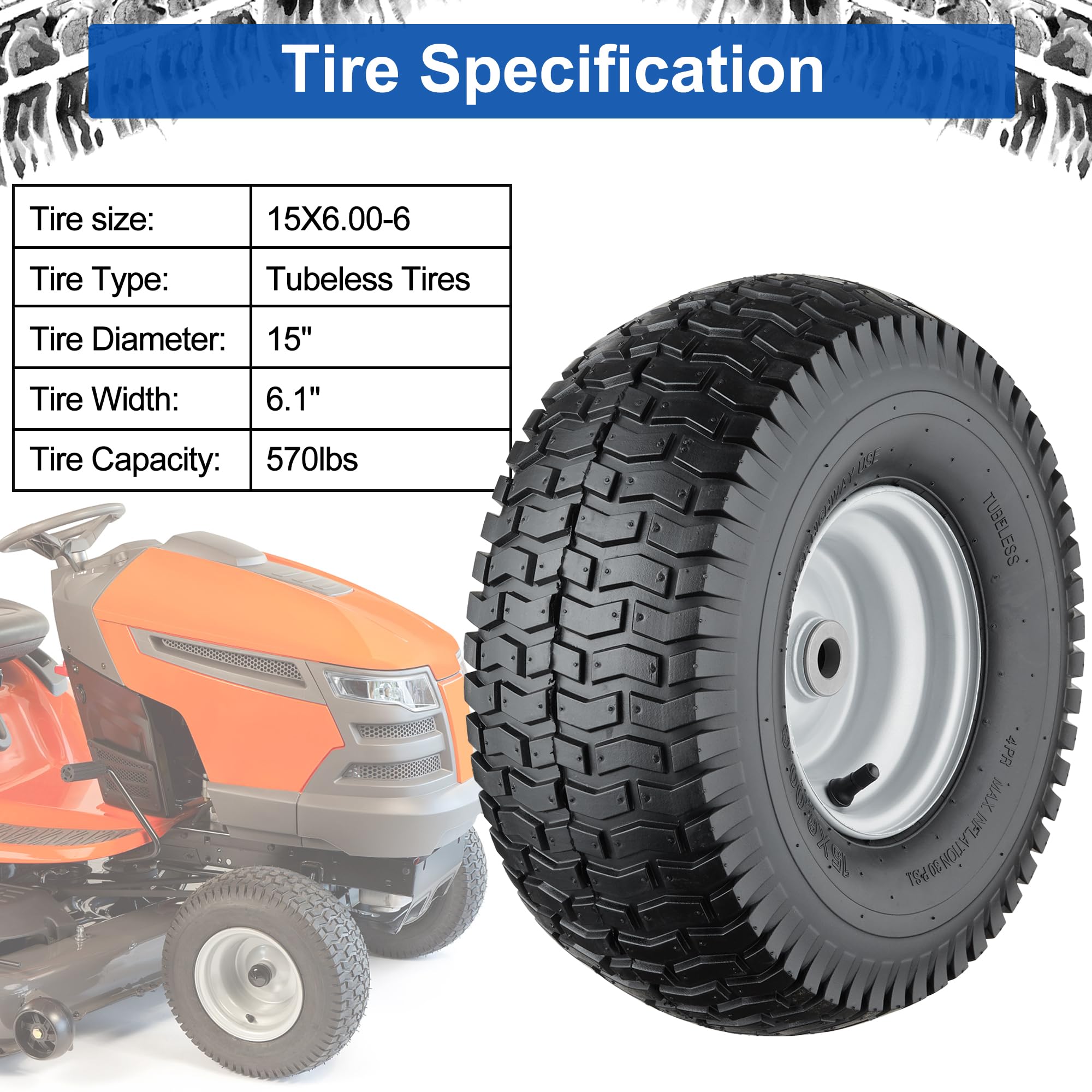Cubesprings next to ruler showing 15 inch diameter and 6 inch tread scale