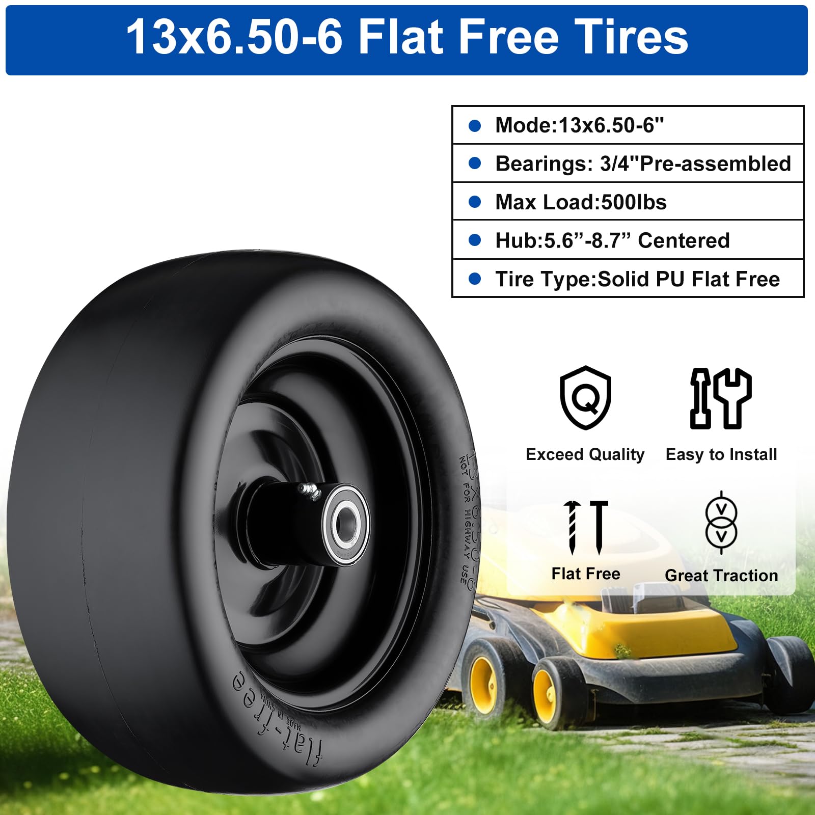 Cubesprings tire beside ruler showing 13-inch diameter and correct sizing benefit