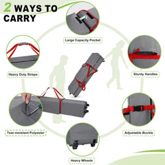 Cuddly Nest dual carry handles and buckle straps for secure lifting and compression