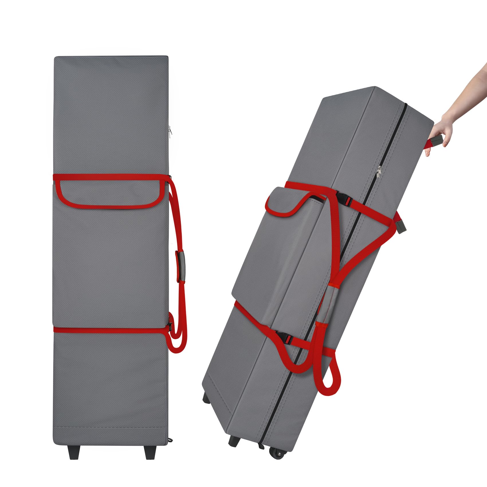 Cuddly Nest front view of wheeled canopy bag showing durable protection and storage