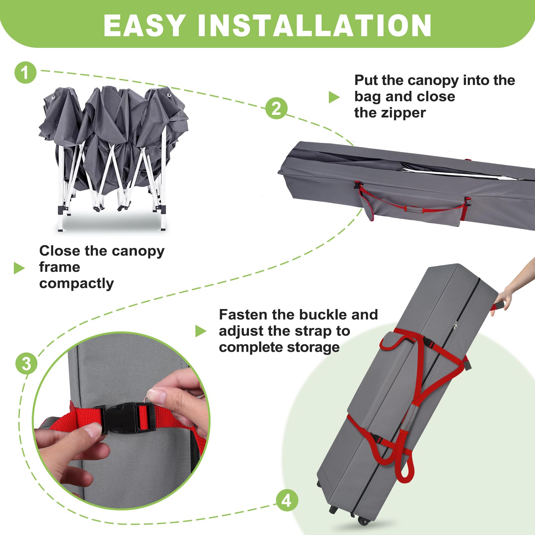 Cuddly Nest side profile showing bottom stands to keep bag upright when loading