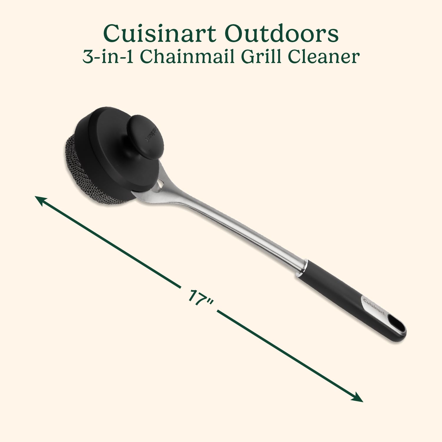 Close-up of Cuisinart chainmail mesh showing tight knit for effective grease removal