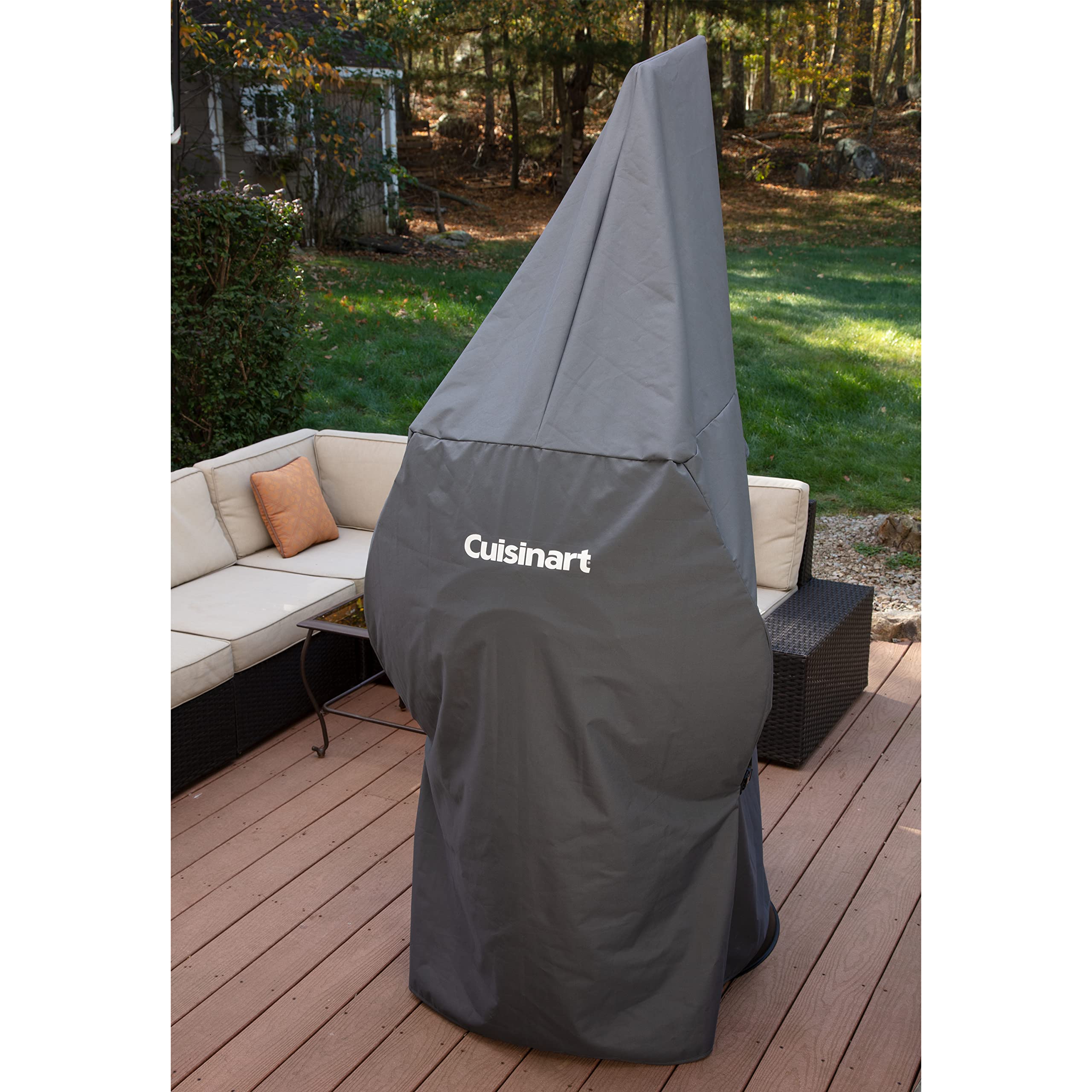 Cuisinart close-up of full-length zipper and large handle for easy removal