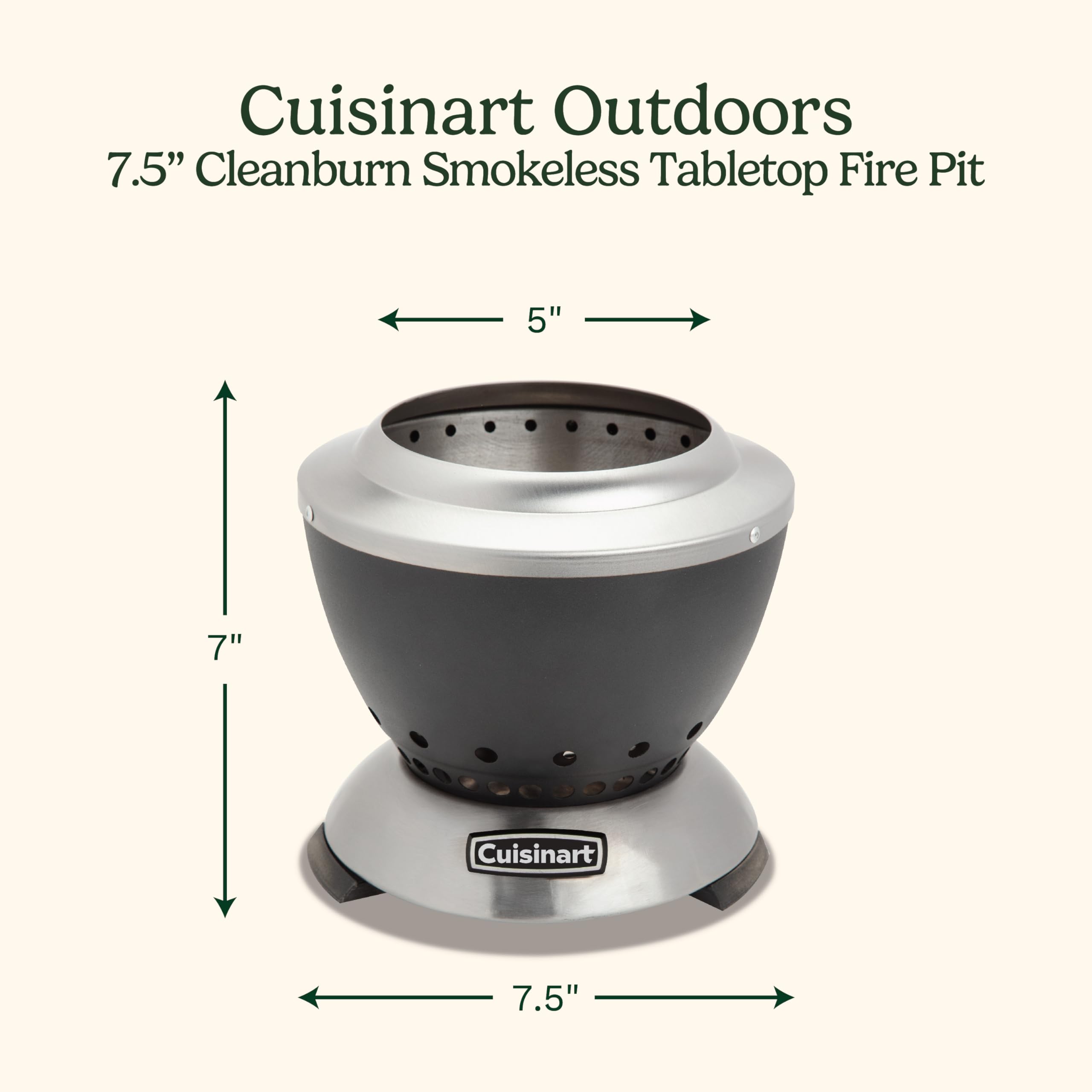 Cuisinart close-up of double-walled stainless steel highlighting efficient combustion benefit