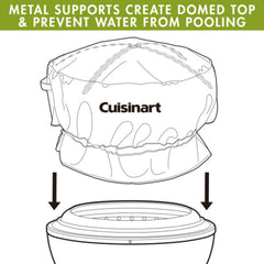 Cuisinart cover on fire pit in patio setting protecting from elements