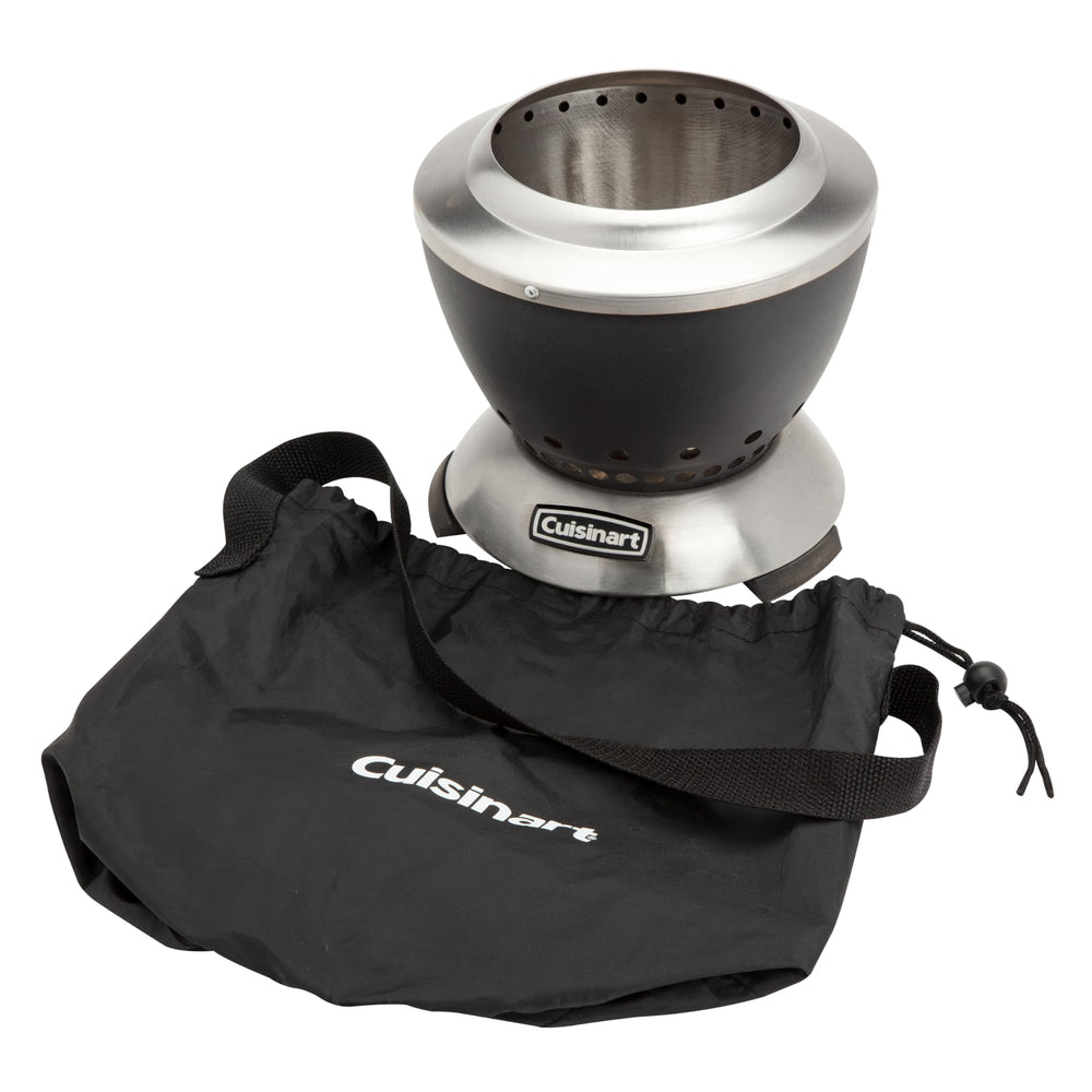 Cuisinart on a patio table illustrating safe tabletop warmth and ambience benefit