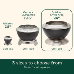 Cuisinart top vent with visible flame showing reduced smoke benefit
