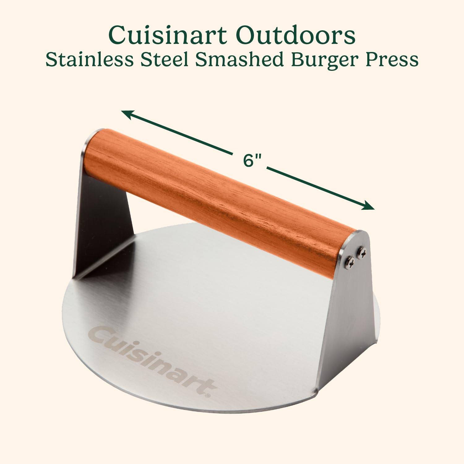 Cuisinart close-up of stainless-steel surface highlighting solid construction and easy-clean benefit