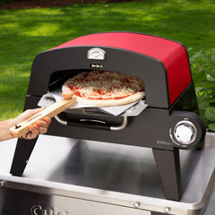 Cuisinart oven open with 13-inch cordierite stone visible, enabling fast even heating