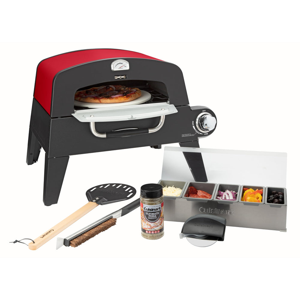 Cuisinart oven beside pizza peel to show scale and 13-inch pizza capacity for accurate planning