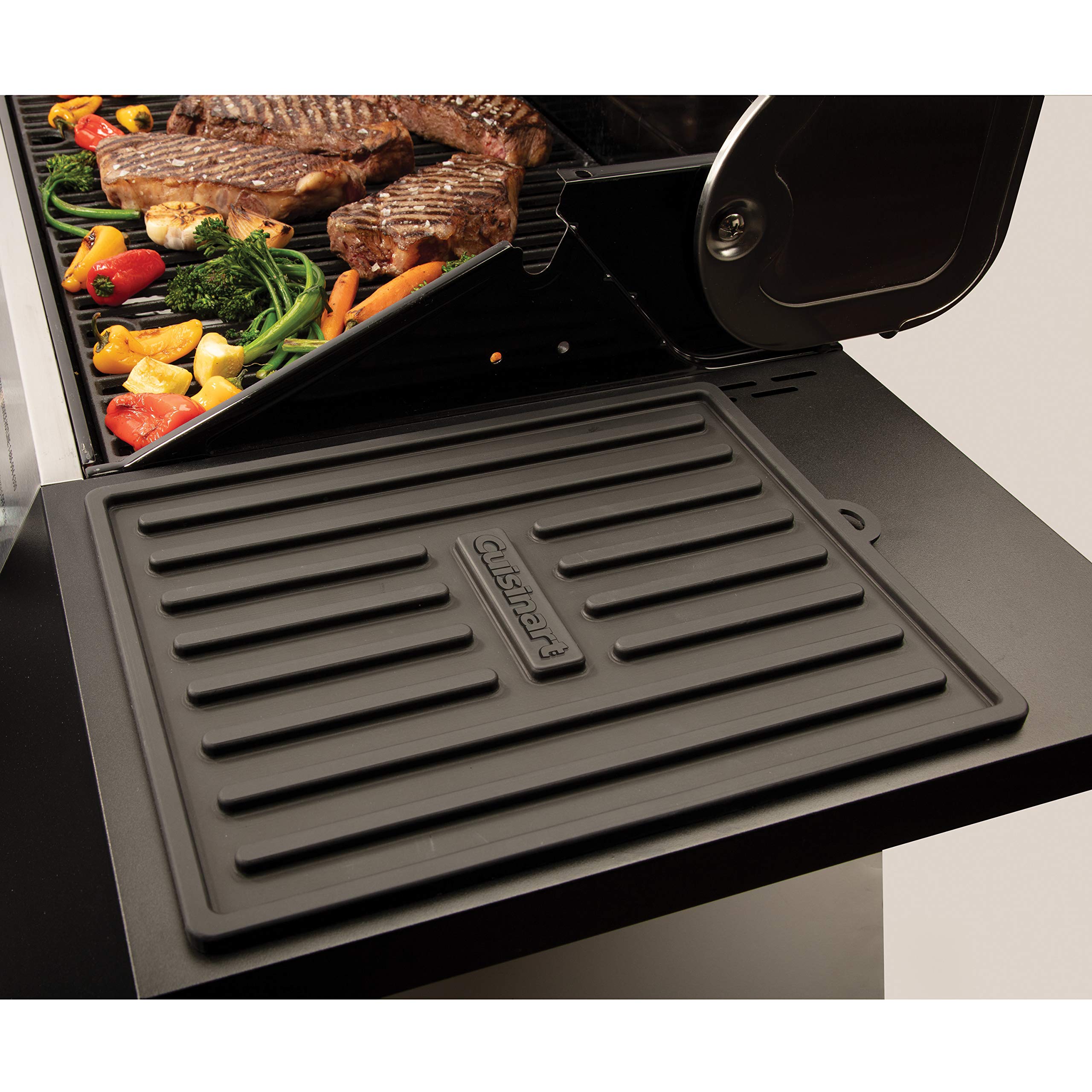 Cuisinart mat placed on dishwasher top rack for easy cleanup