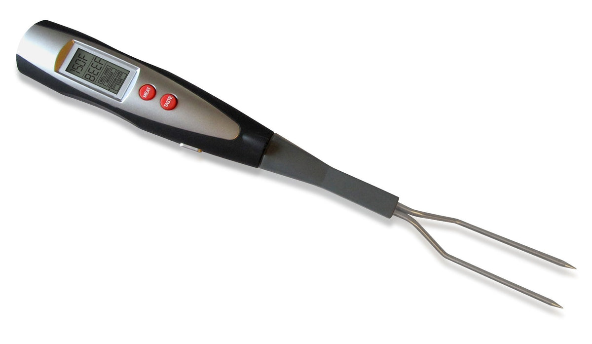 Cuisinart digital temperature fork front view showing controls and LCD for fast checks