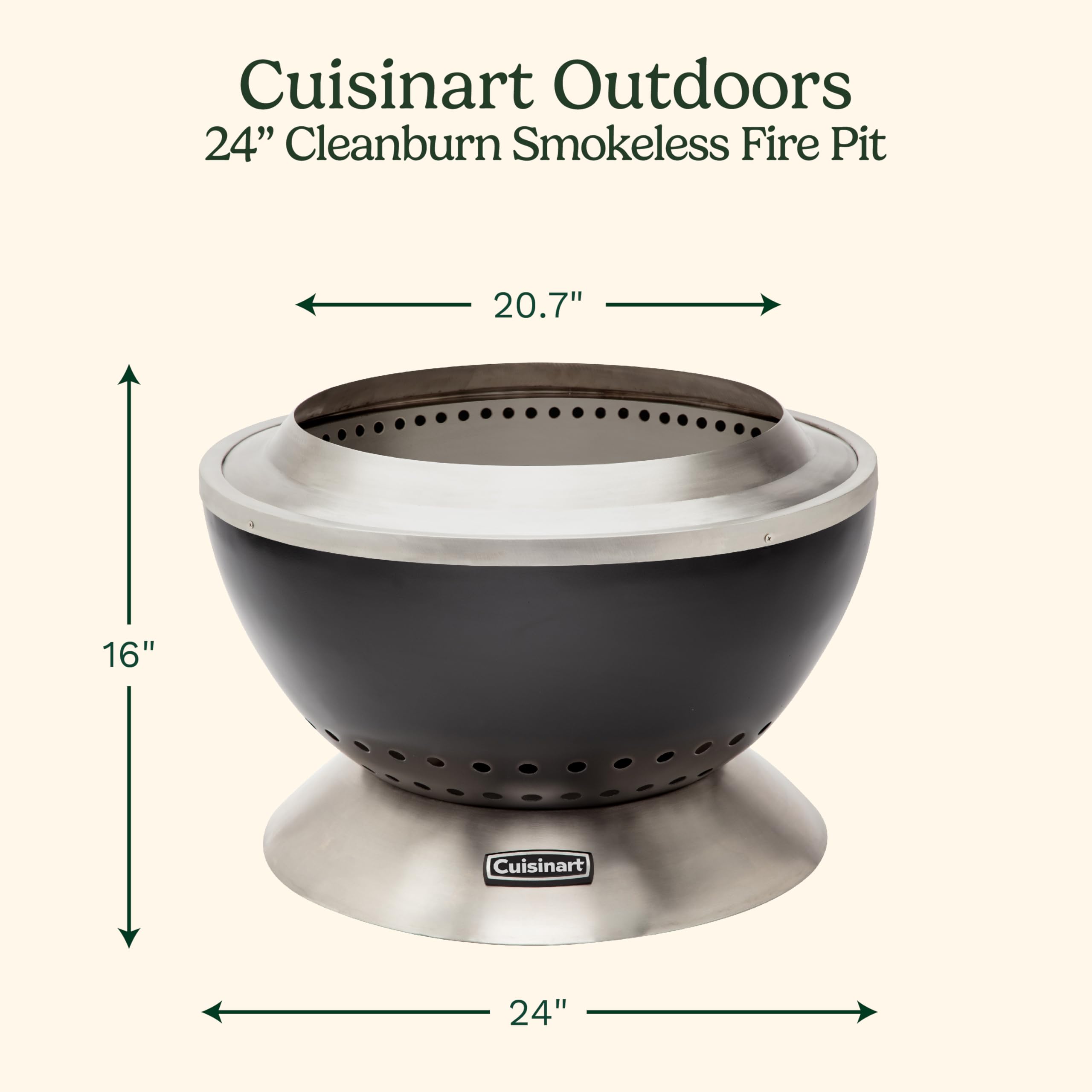 Cuisinart double-wall detail illustrating airflow design and cleaner burn