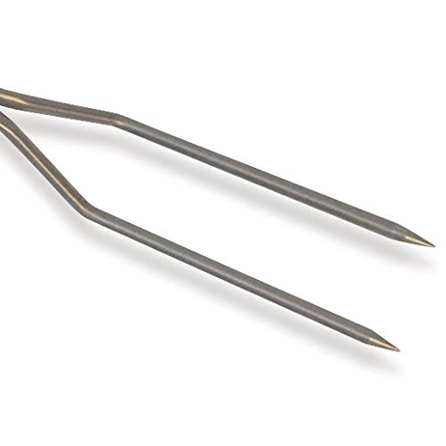 Cuisinart fork in use over a grill with LED light for safer nighttime cooking