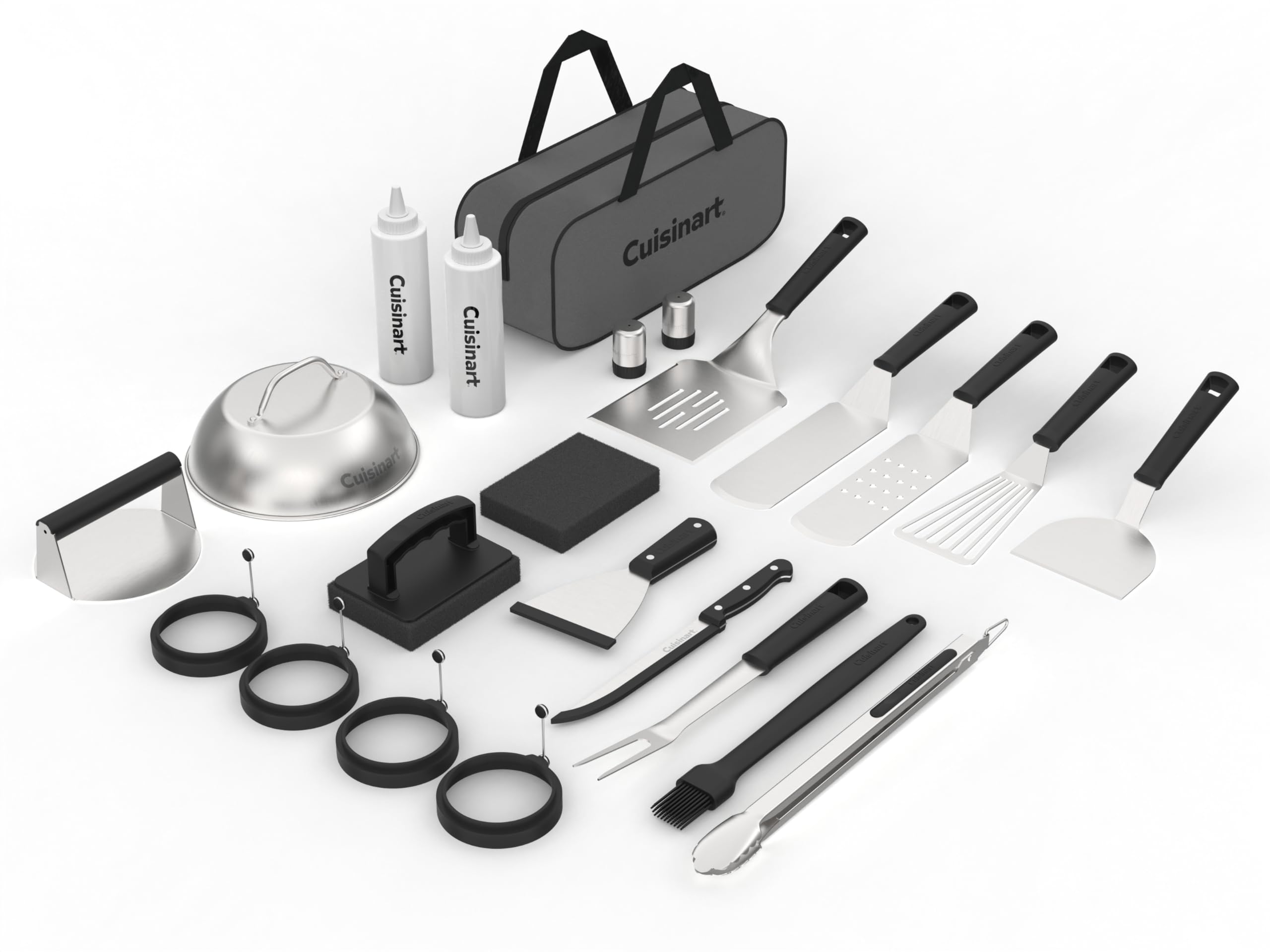 Cuisinart tote open showing all 24 tools for easy transport
