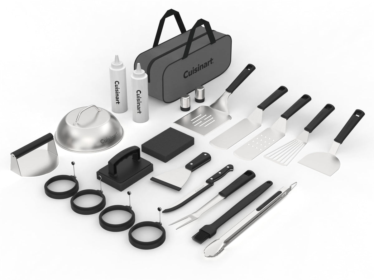 Cuisinart tote open showing all 24 tools for easy transport