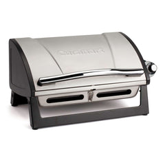 Cuisinart front view of compact grill showing sleek housing and portability benefit