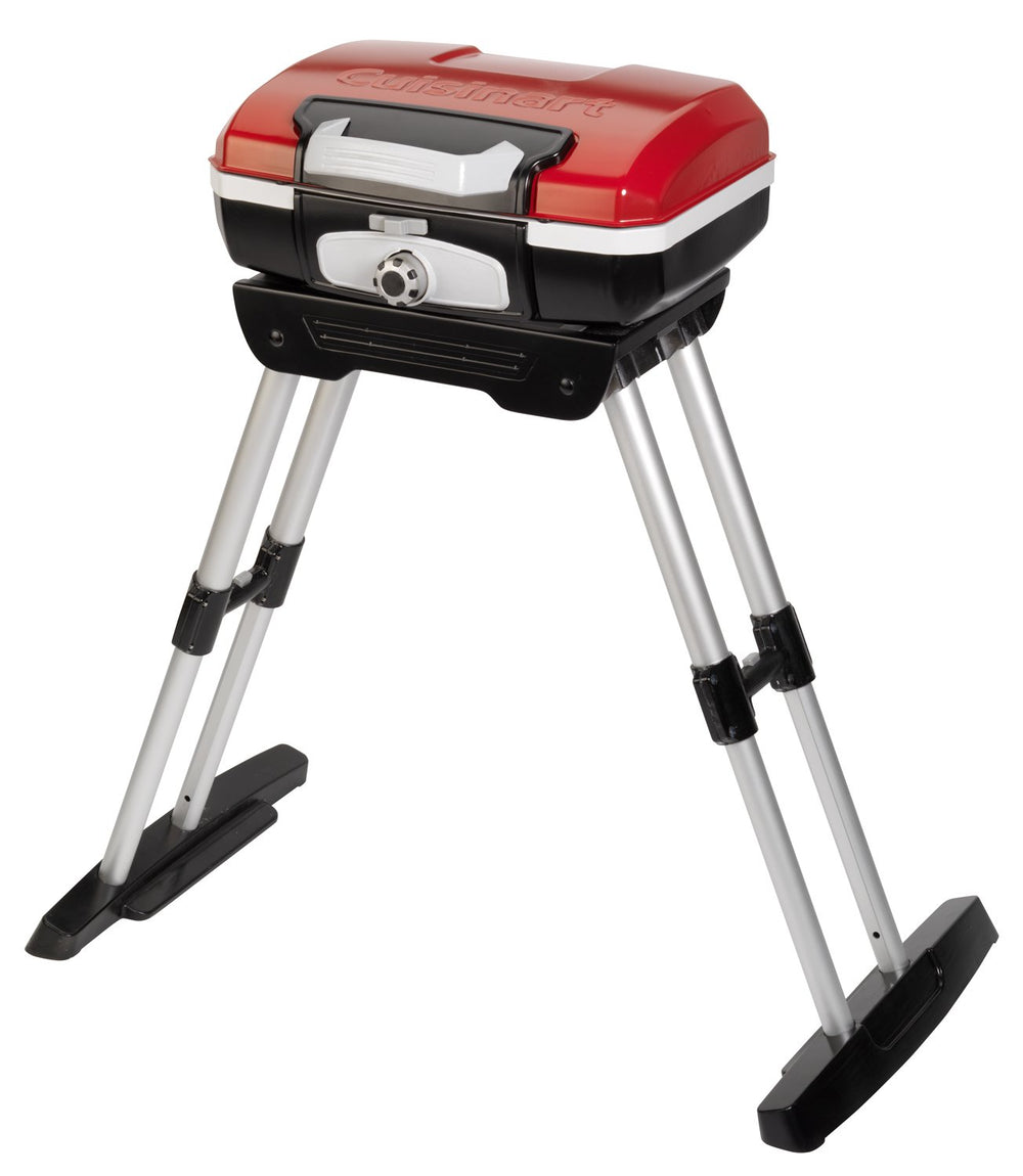 Cuisinart front view of portable gas grill showing compact design and quick setup