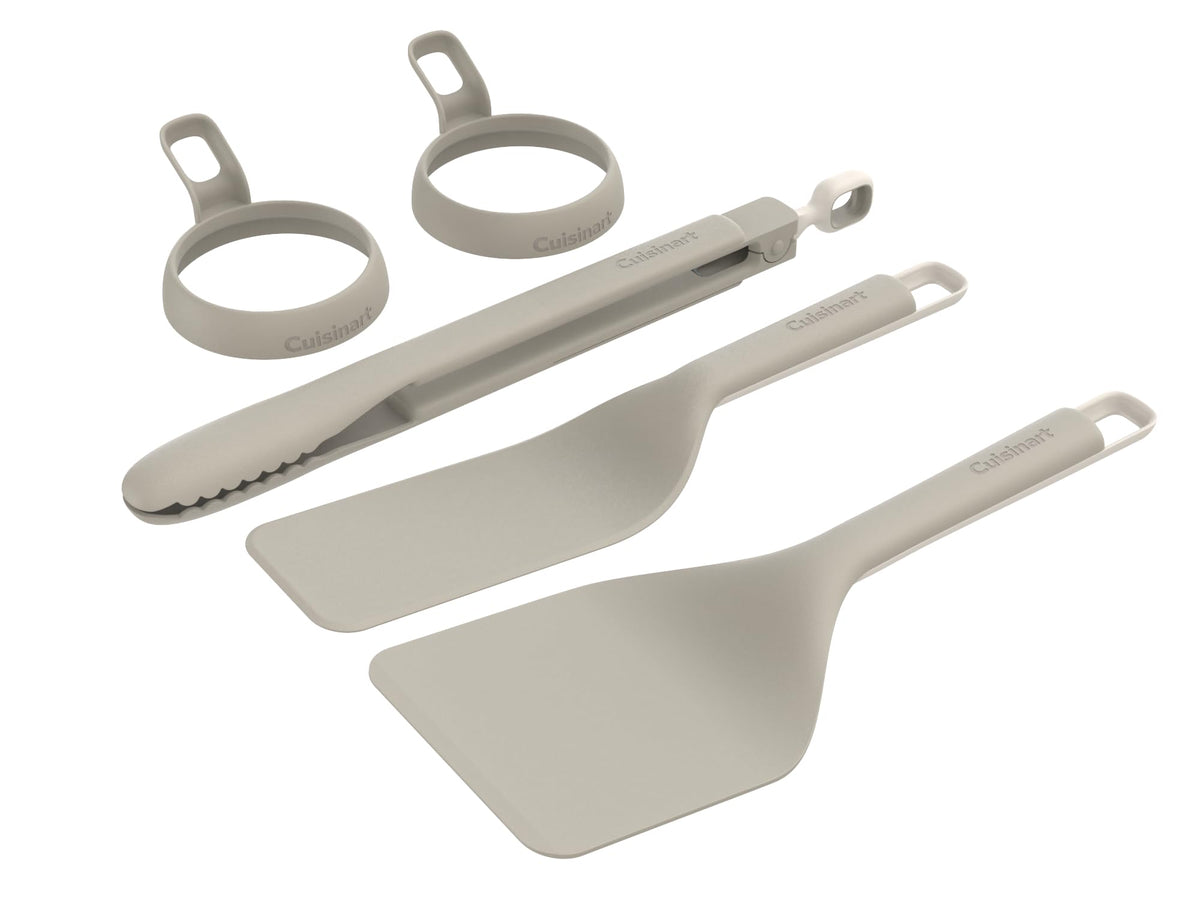 Cuisinart front view of full five-piece griddle set showing clean design and convenience