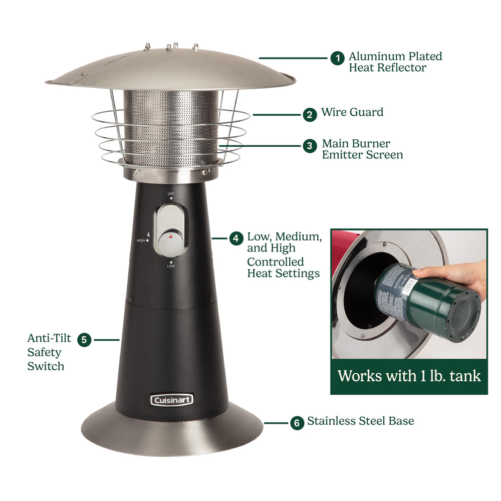 Cuisinart cylinder connection detail showing propane hookup for extended runtime options