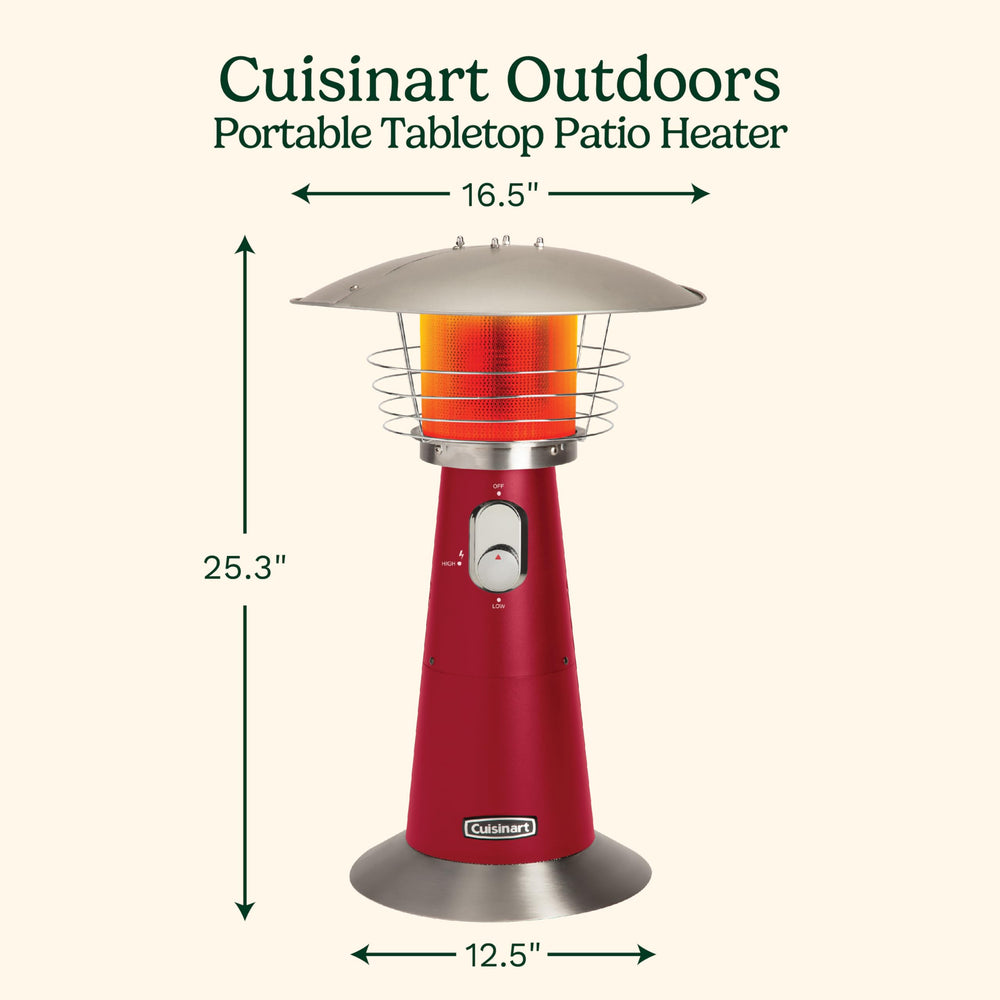 Cuisinart reflector top plate detail spreading heat evenly for better outdoor comfort