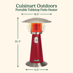 Cuisinart reflector top plate detail spreading heat evenly for better outdoor comfort