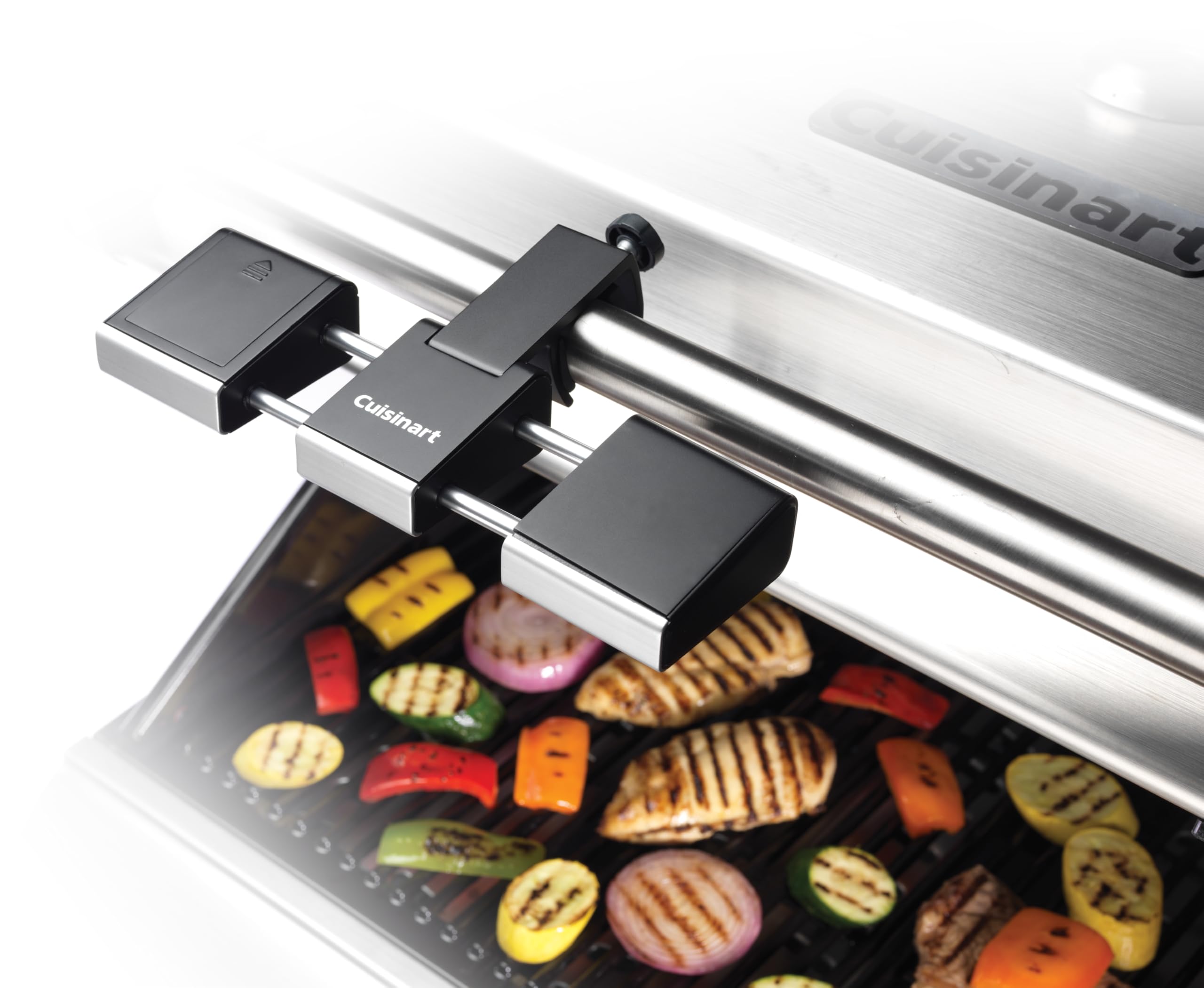 Cuisinart Grilluminate in use during night grilling improves visibility and safety