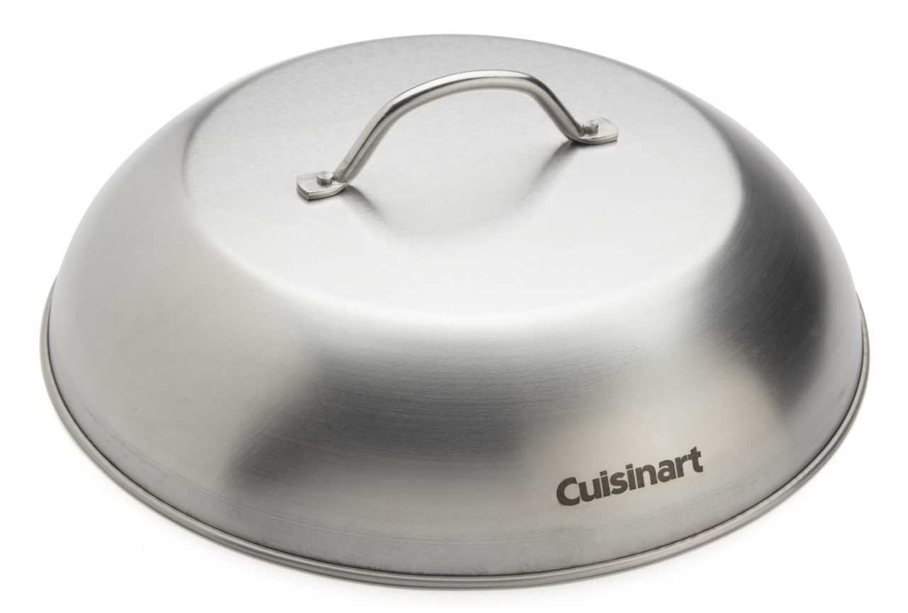 Cuisinart melting dome front view showing full 12.25-inch coverage and even heat benefit