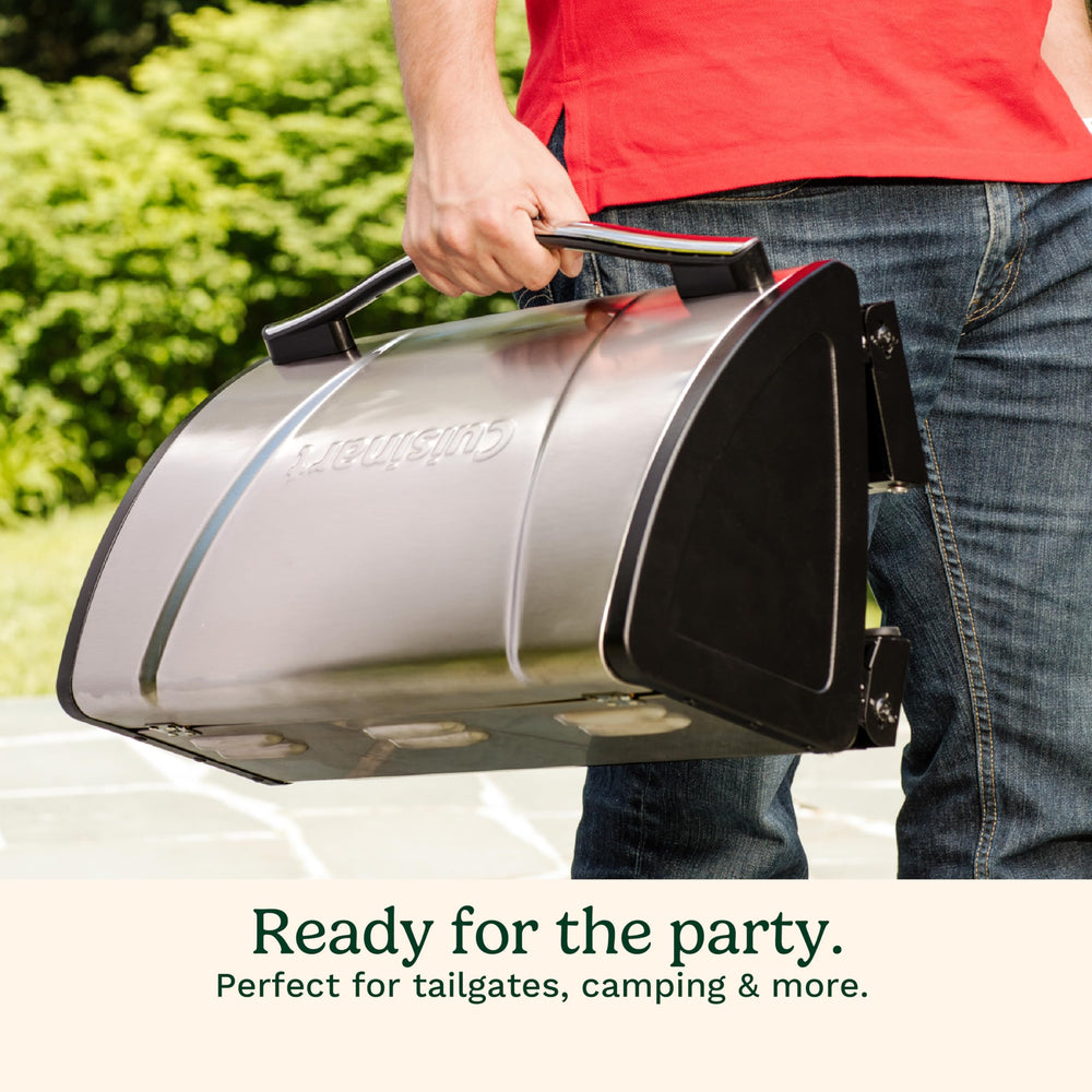 Cuisinart open grill cooking burgers demonstrating high heat searing benefit