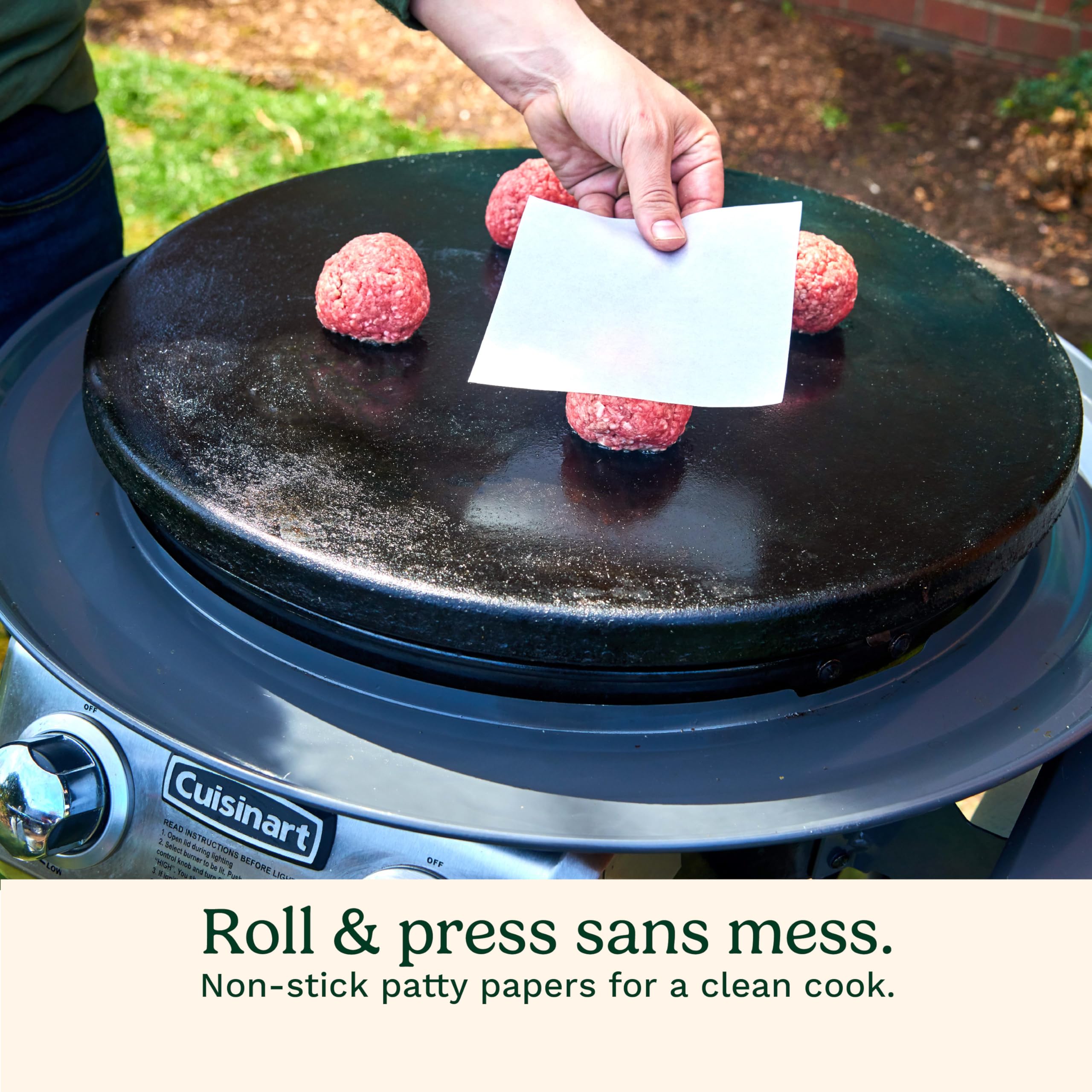 Cuisinart stack of 100 patty papers ready for mess-free prep and easy stacking