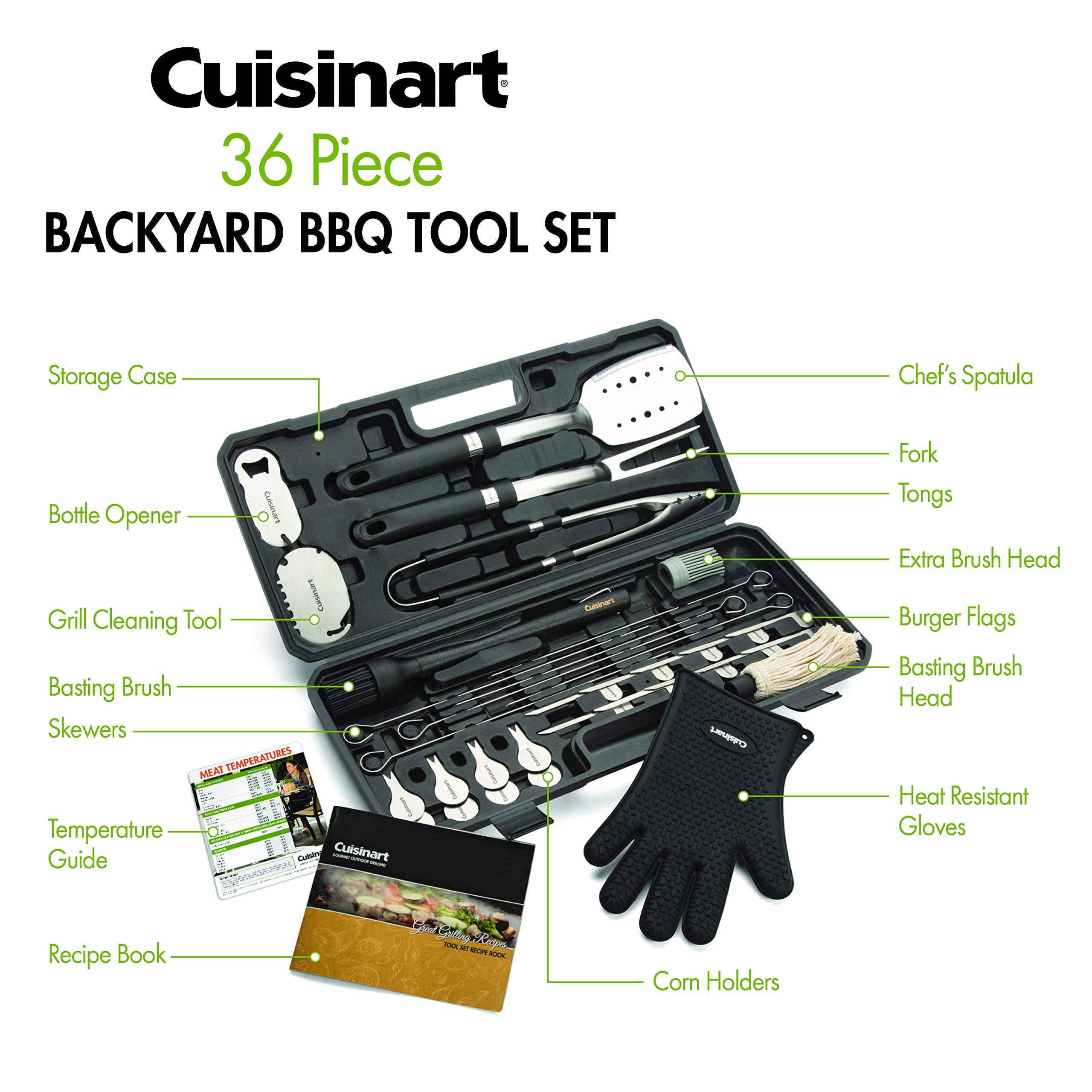 Cuisinart stainless skewers loaded with grilled vegetables for even cooking