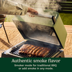 Cuisinart close-up of smoke drawer with wood pellets showing authentic smoke flavor