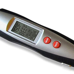 Cuisinart close-up of stainless steel tines and LCD display for precise readings